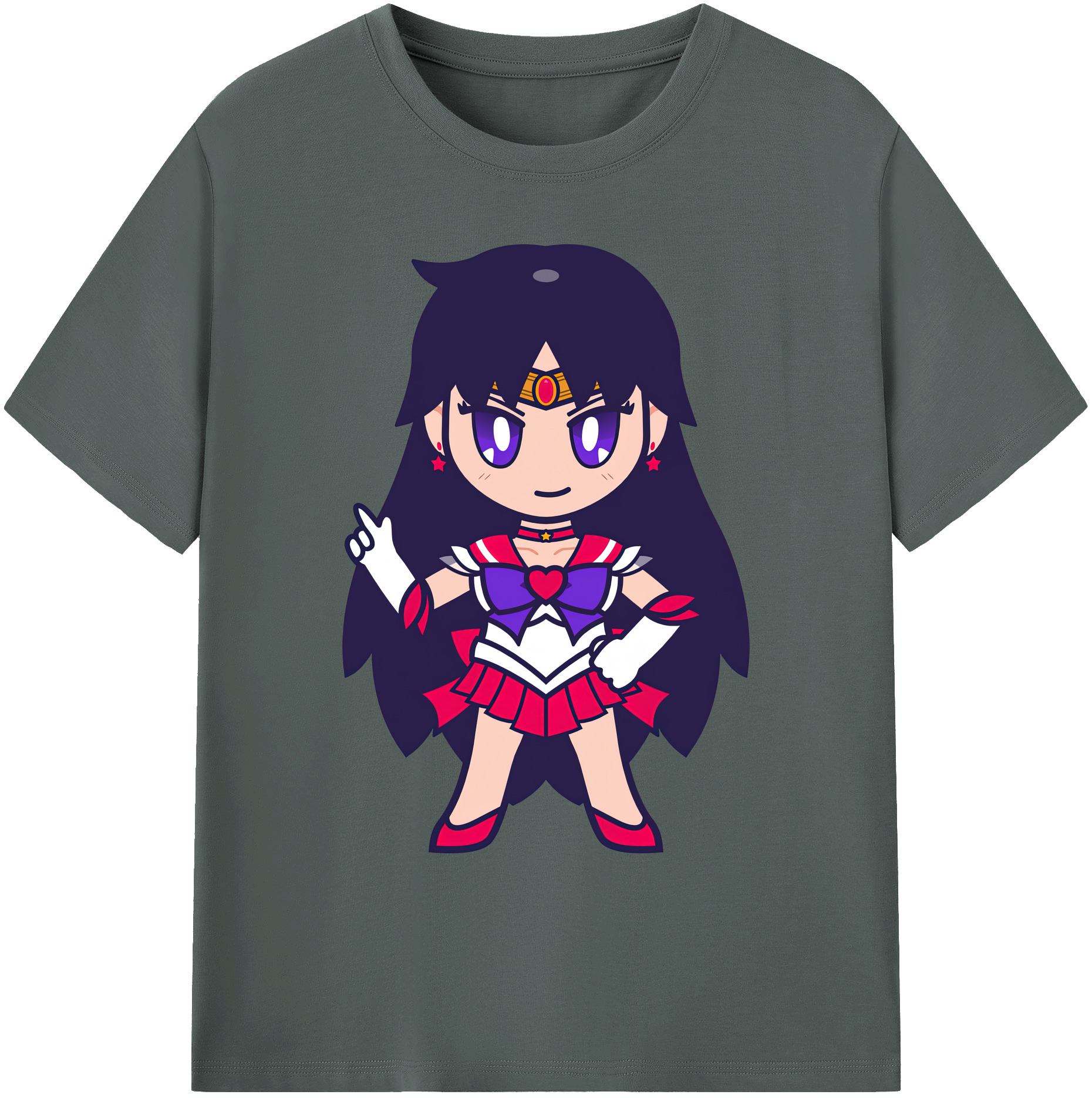 （画像用） 美少女戦士セーラームーン 火野レイ ひの レイ Sailor Moon Hino Rei （セーラーマーズ,Sailor Mars） 綿100％ メンズ半袖Tシャツ｜肌触りやわらか＆通気性